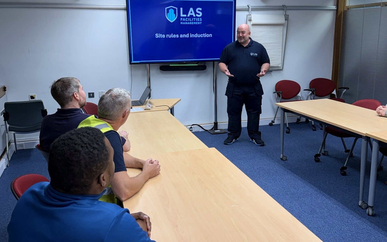 LAS Facilities Management delivering a site rules and induction training session